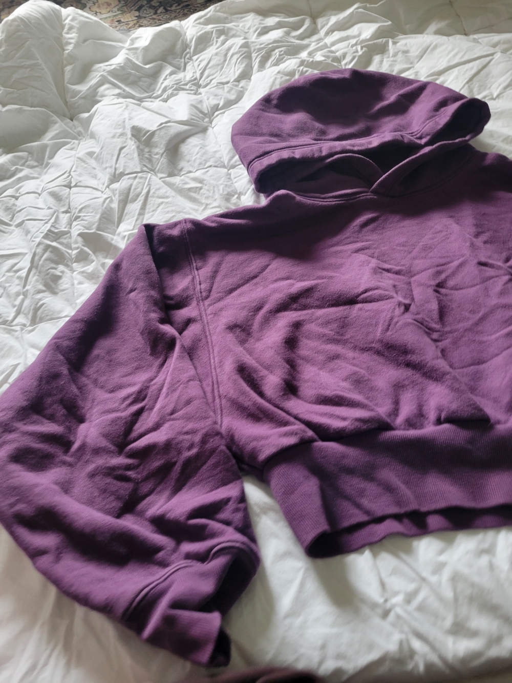 TNA CozyAF Cropped Purple Hoodie Sweatshirt
